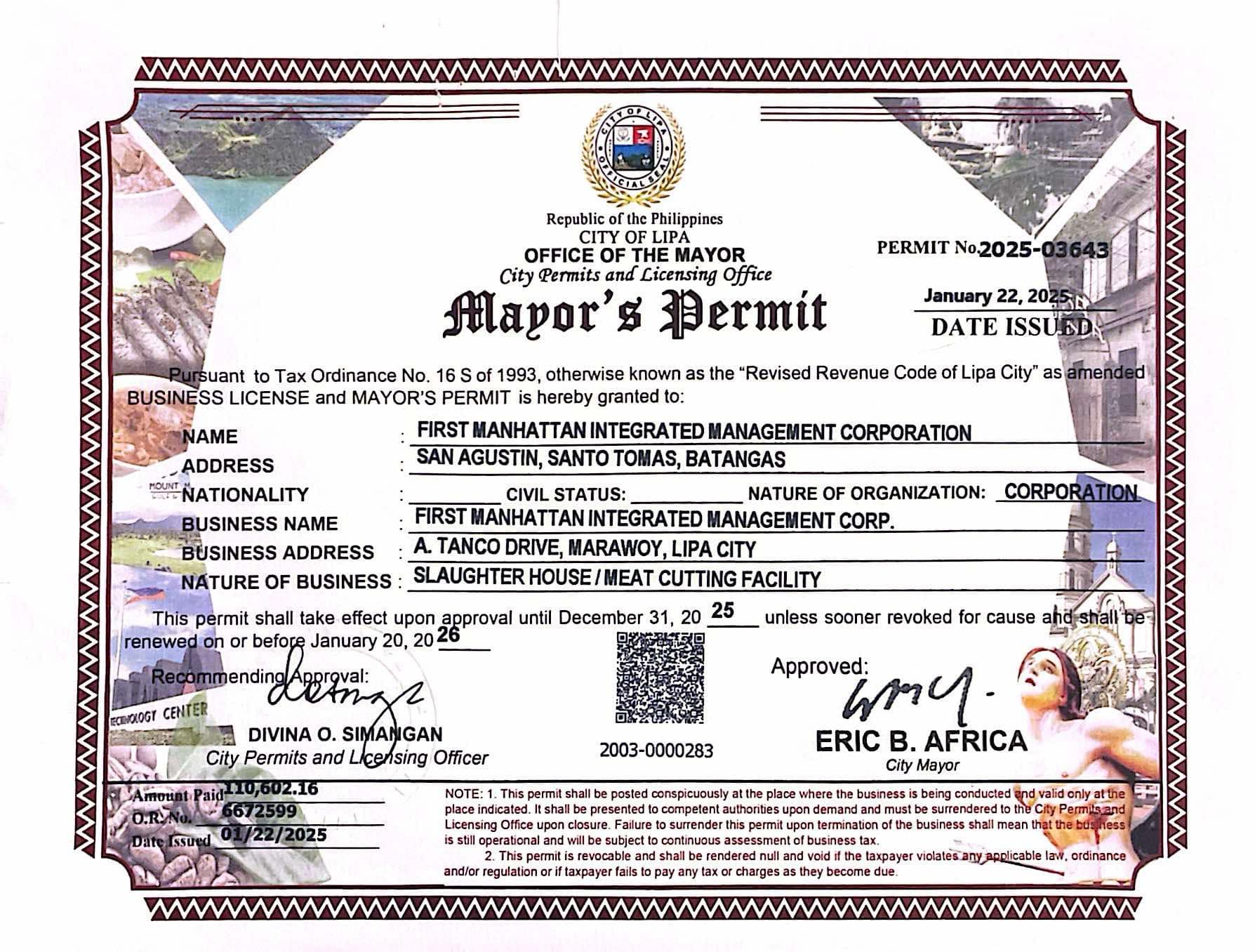 Mayor's Permit