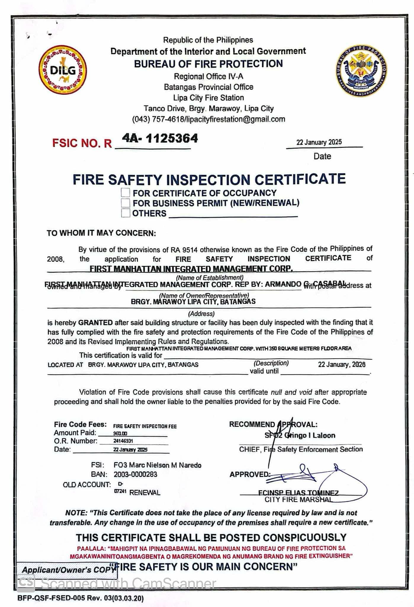 Fire Safety